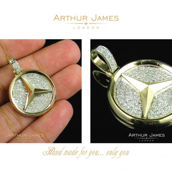 Mercedes gold pendant hotsell