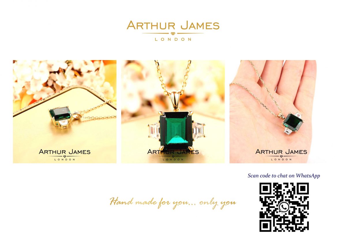 emerald Party pendant for women, sterling silver, gold plated pendsnt
