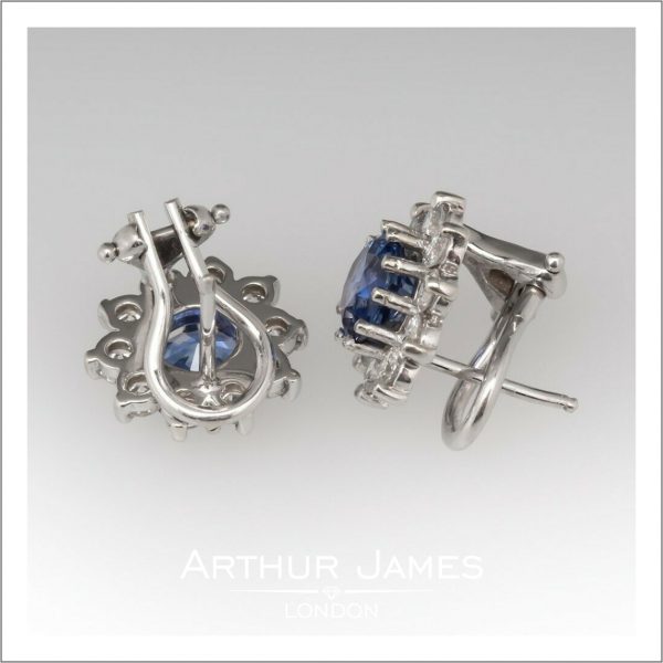 Blue sapphire dangle earrings for women