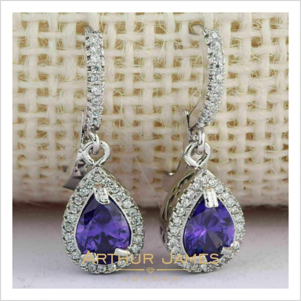 Blue Tanzanite Drop Earrings for women