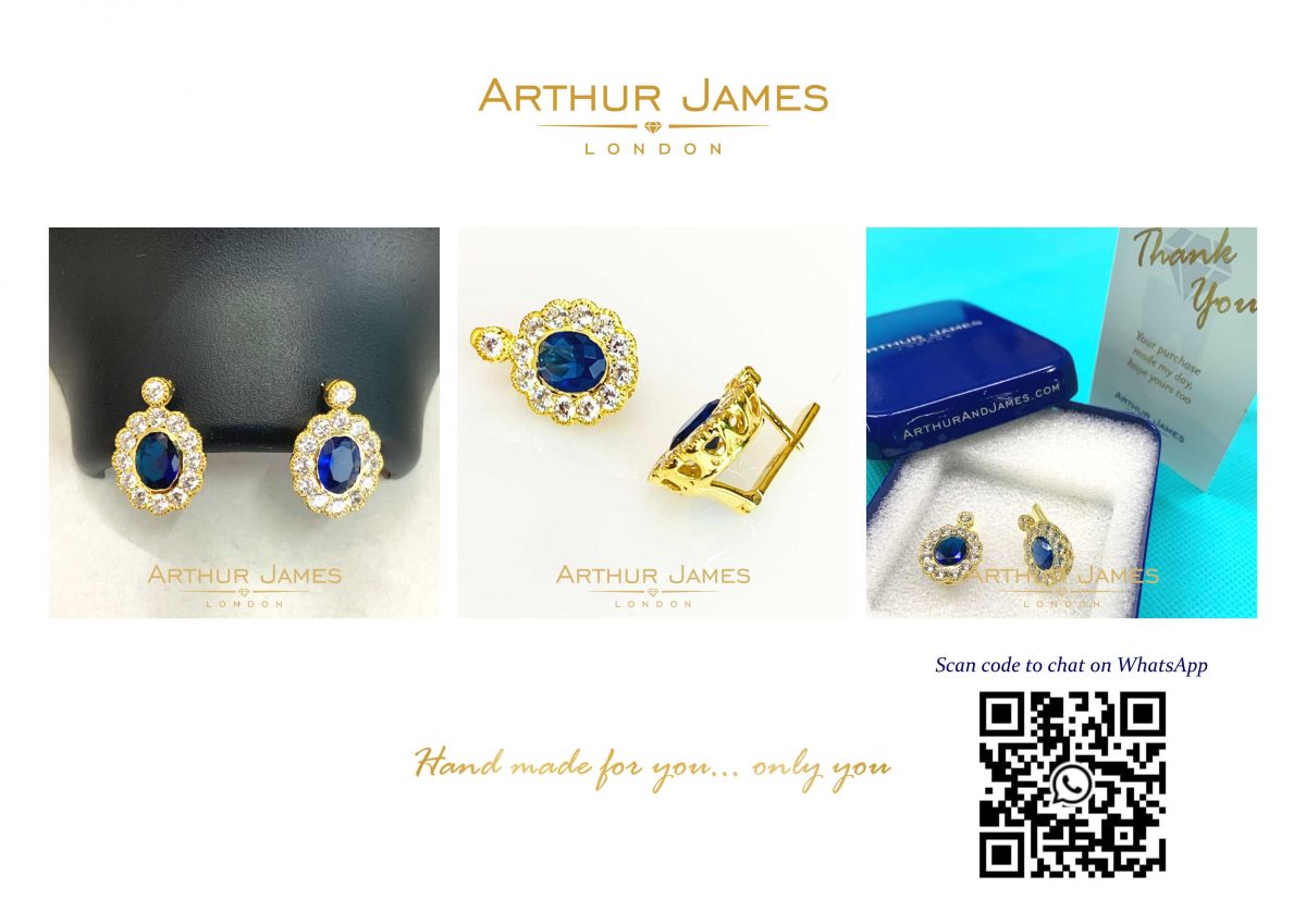 Blue tanaznite Gold drops for women, sterling silver jewelry
