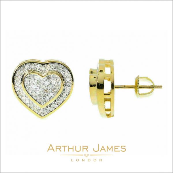 heart studs for girls