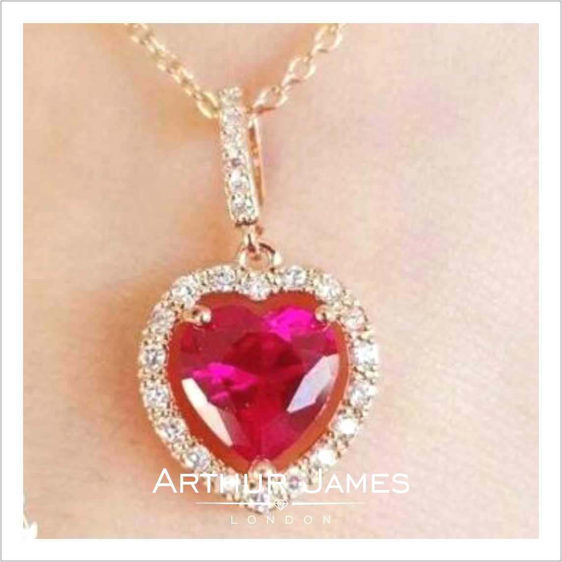 Heart Ruby Pendant - Made on Order 