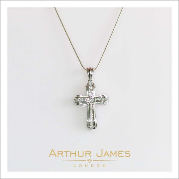 God Jesus Christ Cross Diamond Unisex Pendant