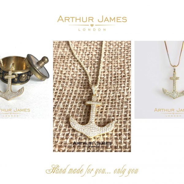 Anchor Naval Marine Ship Yellow Gold Unisex Pendant