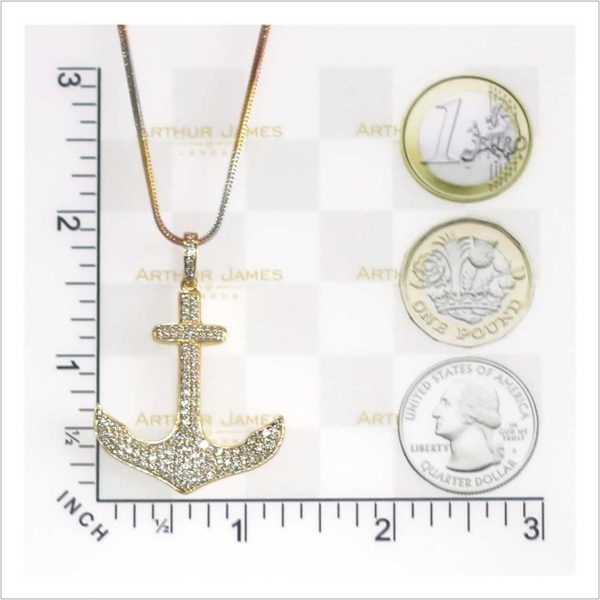 Anchor Naval Marine Ship Yellow Gold Unisex Pendant