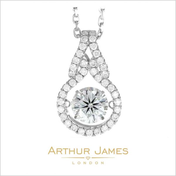 Round Cut Moissanite Diamond Ladies Pendant