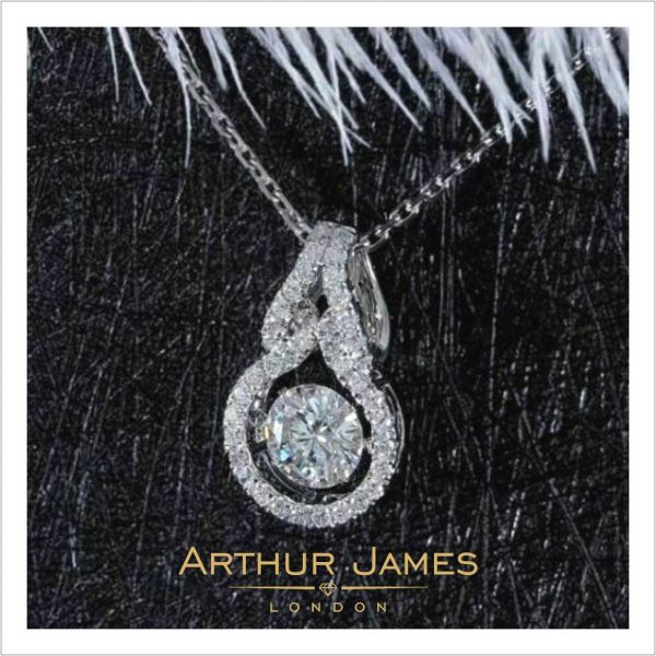 Round Cut Moissanite Diamond Ladies Pendant