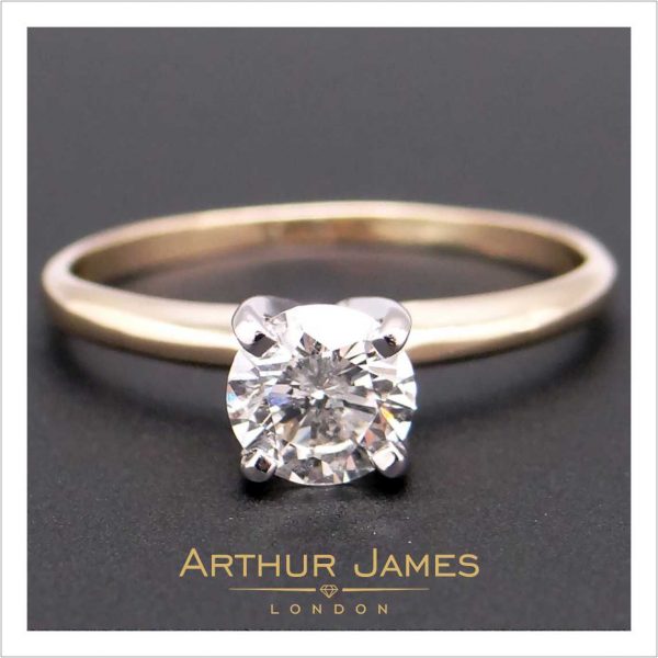 Classic Shape Round Cut Diamond Ladies Ring