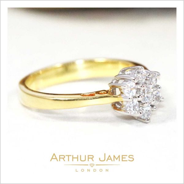 Vintage Daisy Cocktail Flower Cluster Ladies Ring
