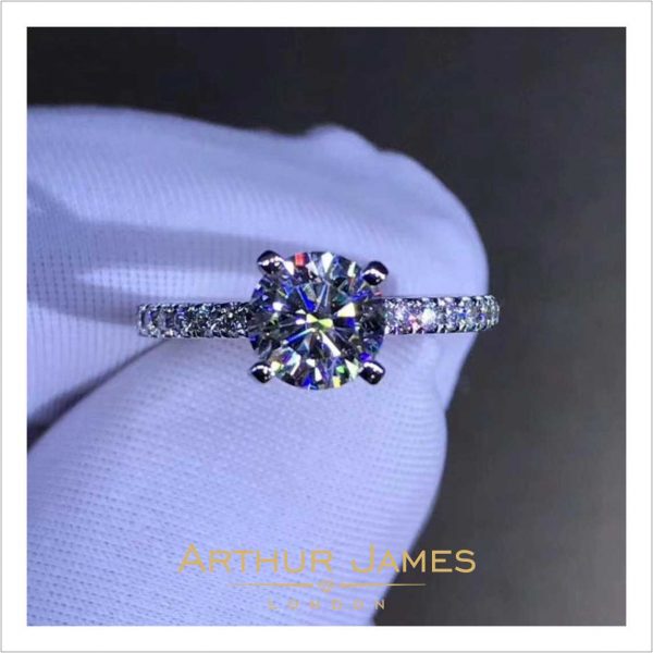 Round Cut Moissanite Solitaire Diamond Ladies Ring