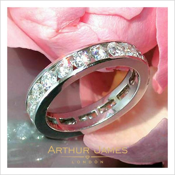 Channel Set Eternity Round Diamond Ladies Ring