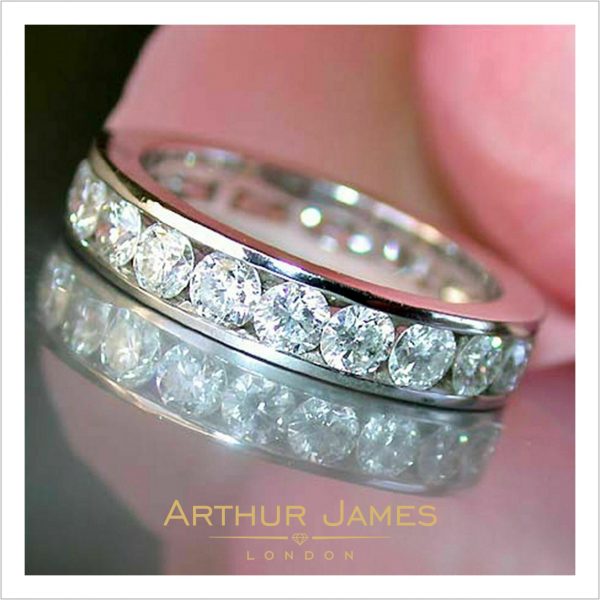 Channel Set Eternity Round Diamond Ladies Ring