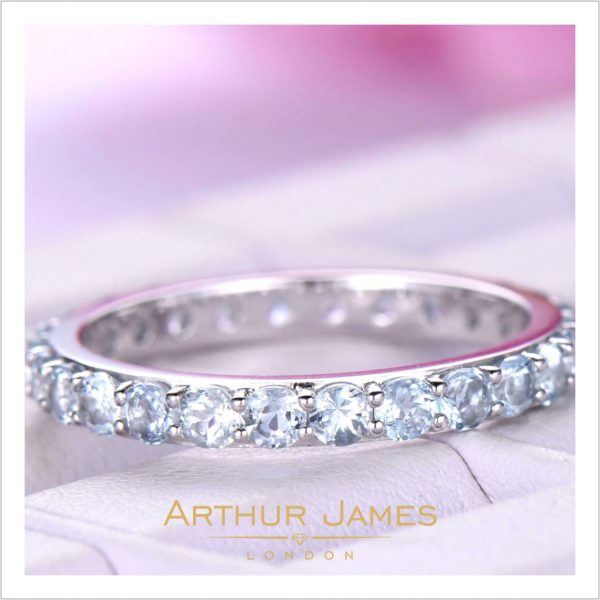 Full Eternity Round Diamond White Gold Ladies Band Ring