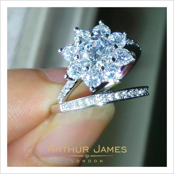 Moissanite Round Cut Ladies Bridal Halo Ring Set