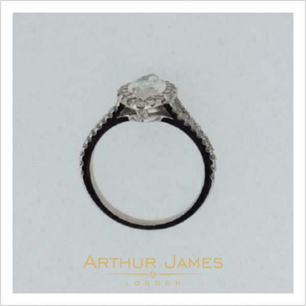 Marquise Cut Diamond Split Shank Halo Ladies Ring
