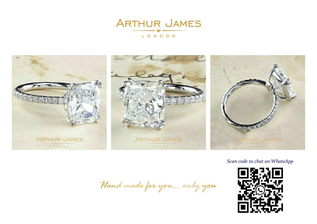 Cushion Cut Moissanite Diamond Ladies Solitaire Ring