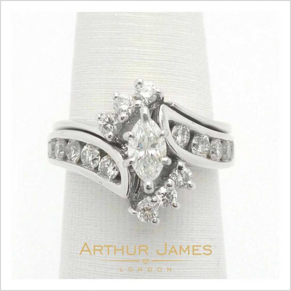 Marquise Cut Diamond Solitaire Ladies Ring