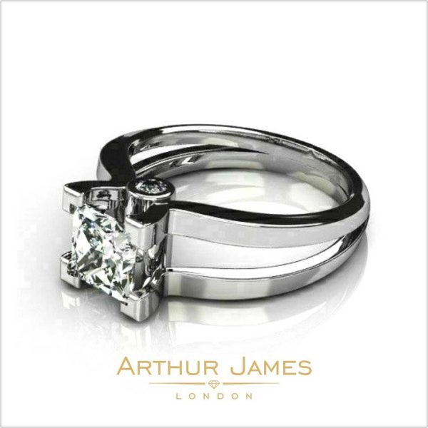 Princess Cut Diamond White Gold Ladies Ring