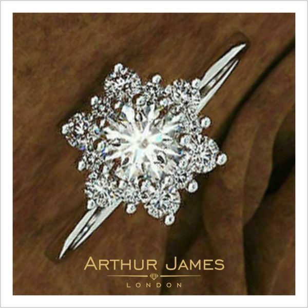 Snowflake Cluster Round Diamond Ladies Ring
