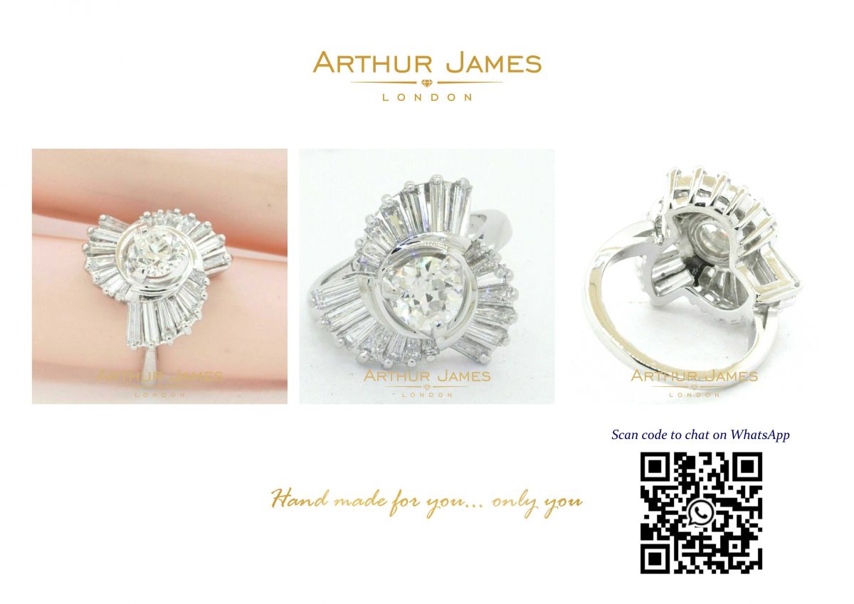 Round Cut Flower Style Diamond Ladies Ring