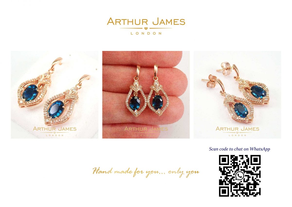 Oval Cut London Blue Topaz Women's Dangler