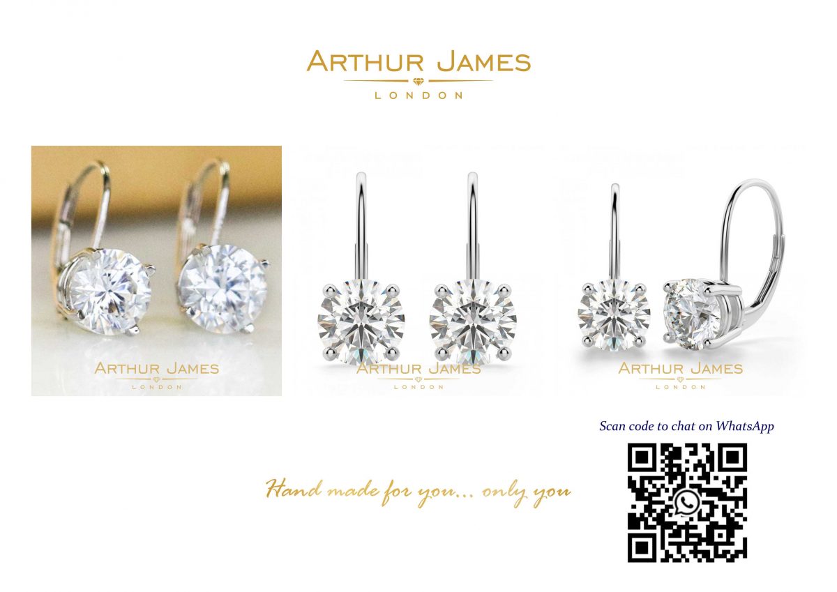 Round Cut Single Stone Solitaire Diamond Ladies Earrings