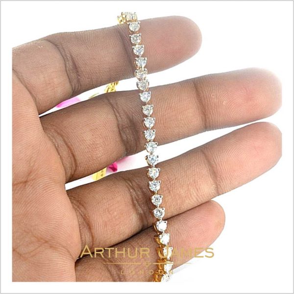 Round Cut Moissanite Diamond Ladies Bracelet