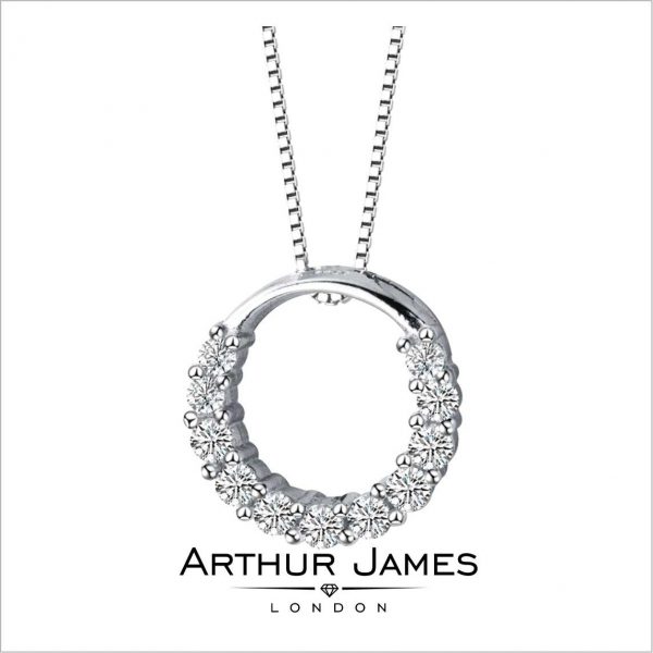 Round Cut Moissanite Diamond Ring Shape Ladies Pendant