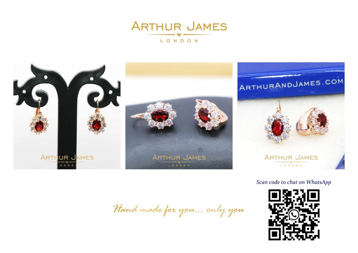 3 Ct Oval Red Ruby Diamond Dangler Ladies Earrings