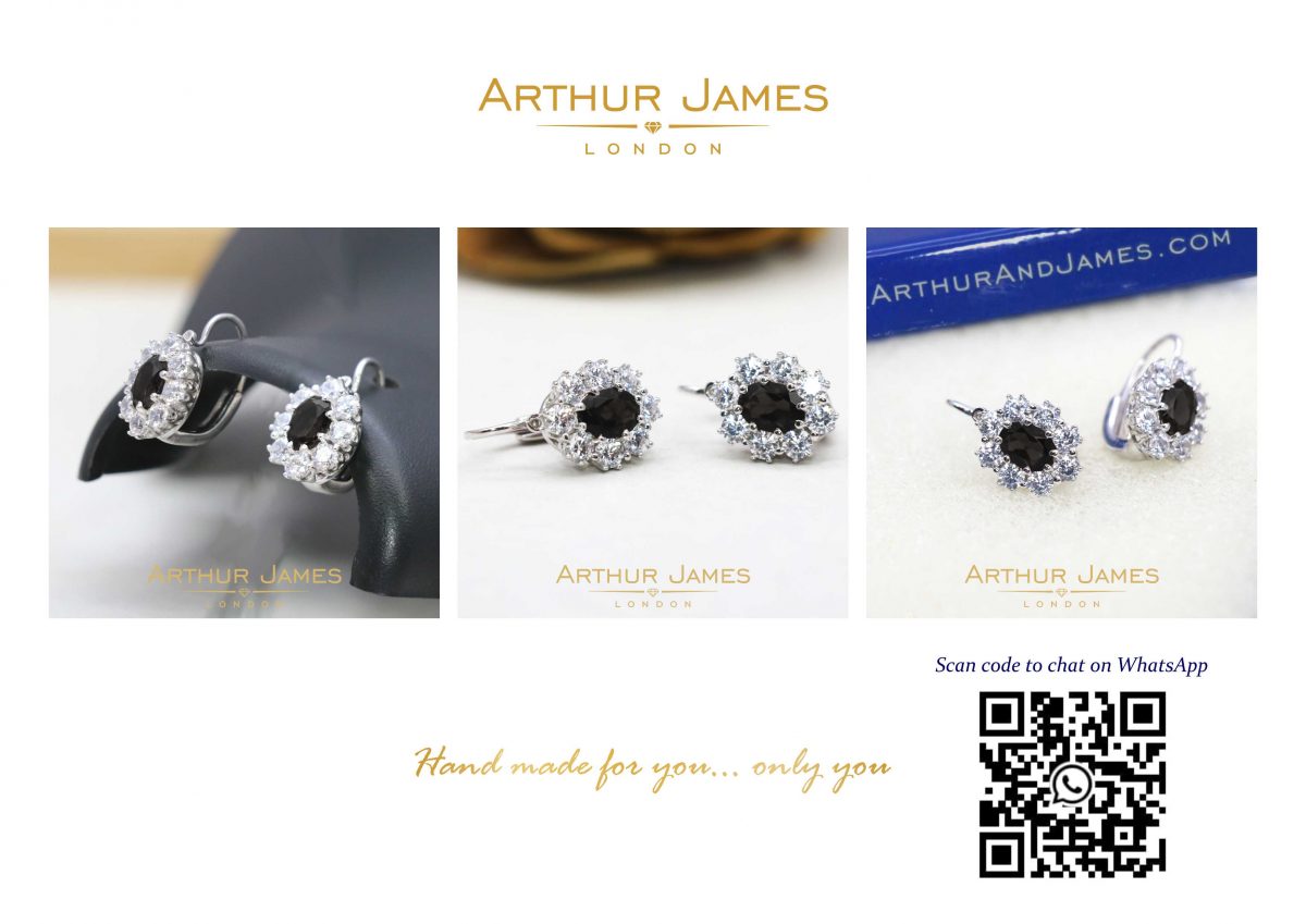 Black Diamond White Gold Dangler Ladies Earrings